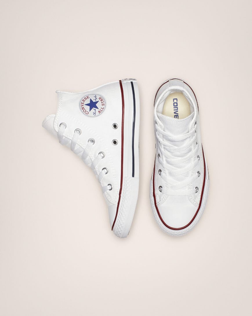 Tenis Converse Chuck Taylor All Star Classicos Cano Alto Menino Branco | PT J0T0593